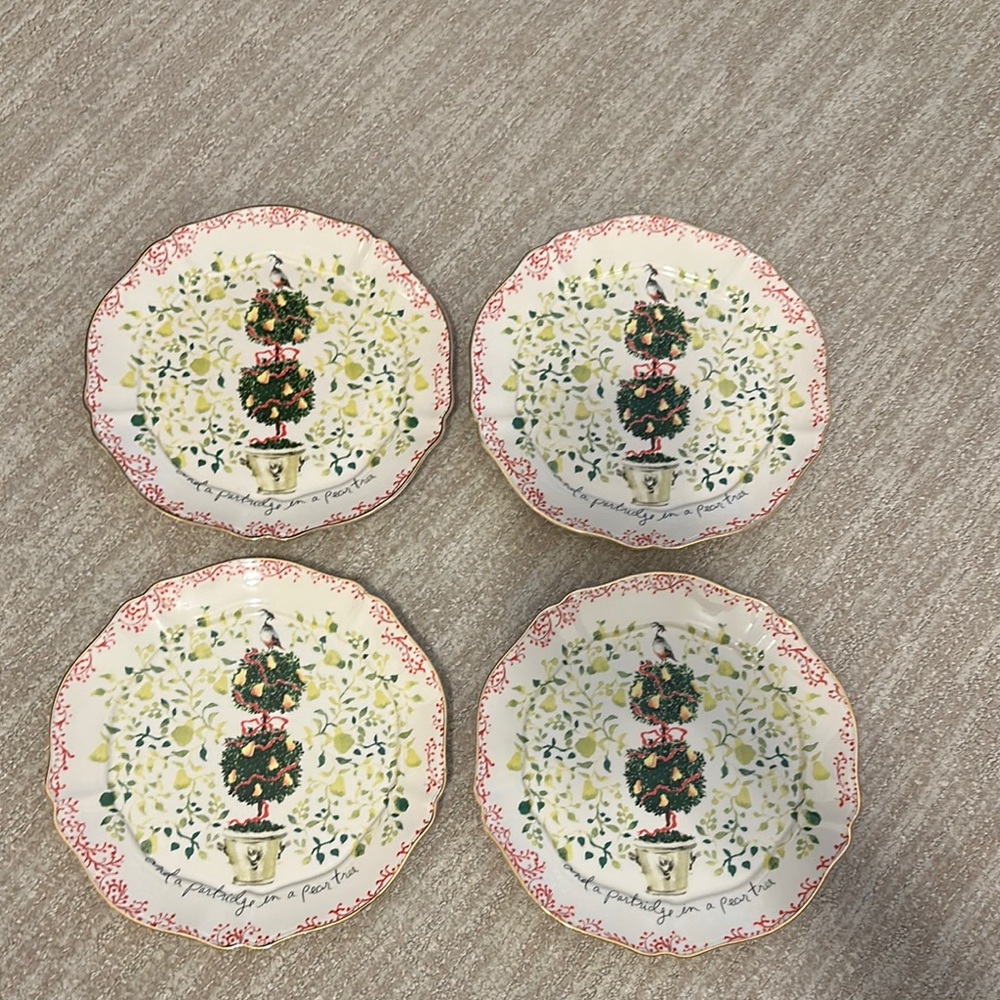 Anthropologie Holiday Dessert Plates